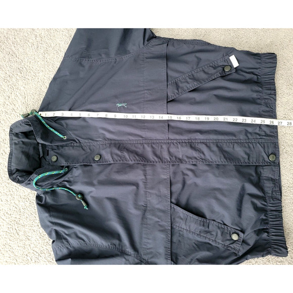 London Fog Men's Size Large Dark Navy Blue Golf Windbreaker Zip Up Button Jacket - Picture 11 of 11